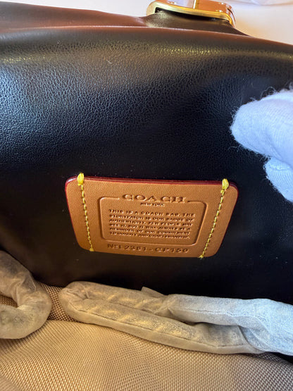Coach Tabby Quilted Shoulder Bag Black Leather