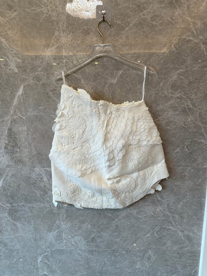 Zimmermann Embellished Asymmetric Mini Skirt in White