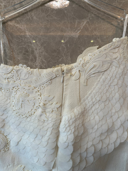 Zimmermann Embellished Asymmetric Mini Skirt in White