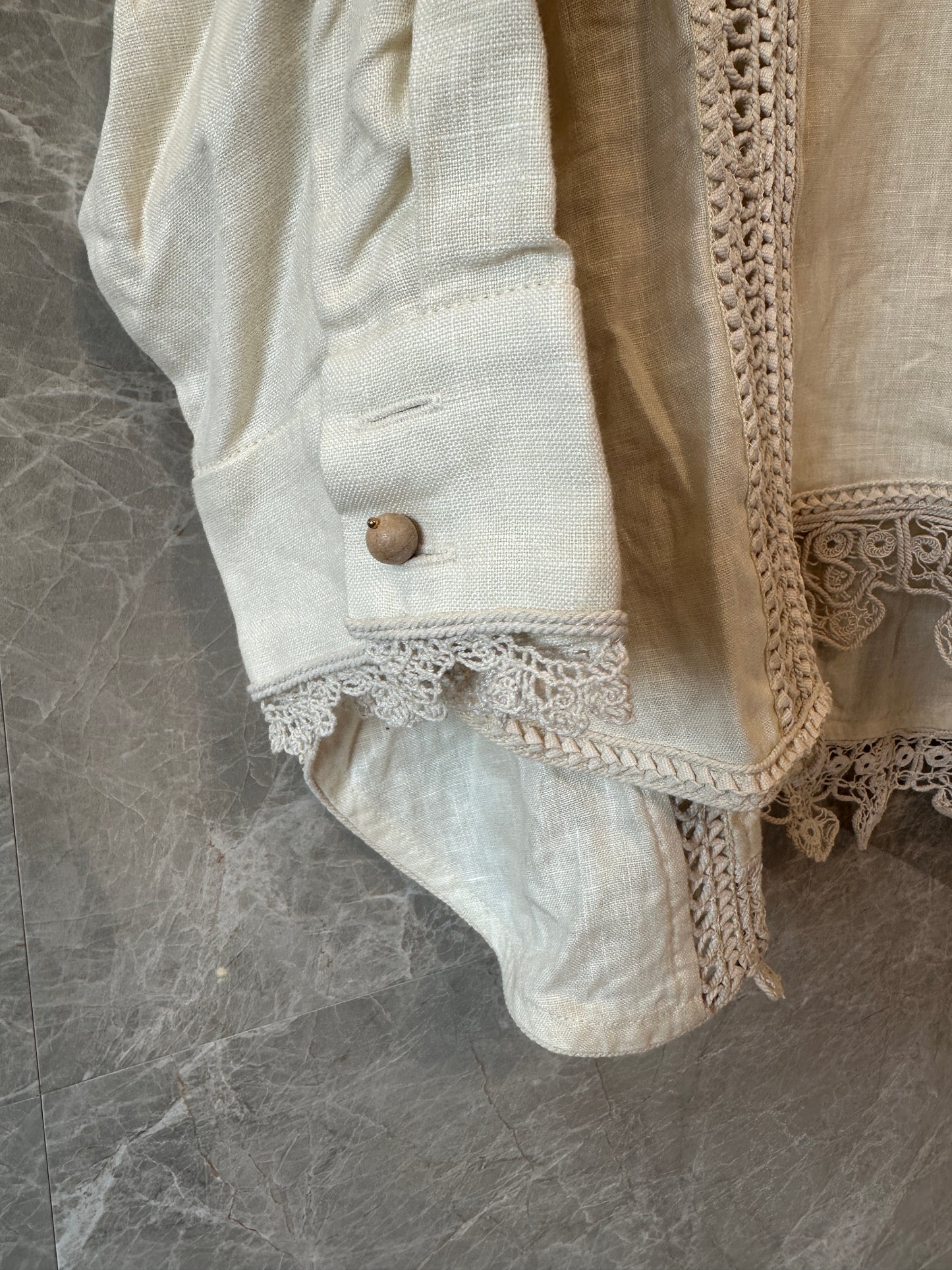 Zimmermann Lace-Trim Long Sleeve Blouse in Ivory