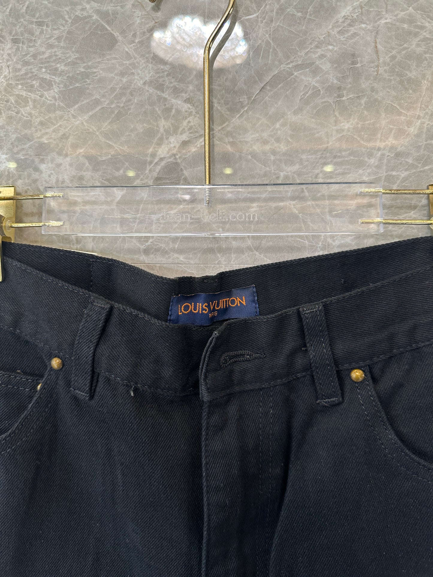 Louis Vuitton Monogram Embossed Denim Shorts in Black