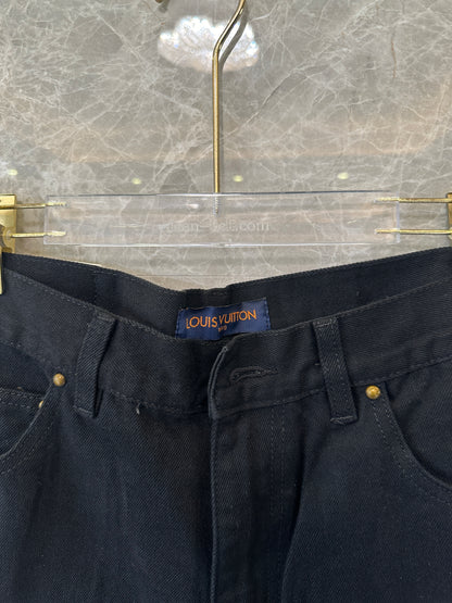 Louis Vuitton Monogram Embossed Denim Shorts in Black