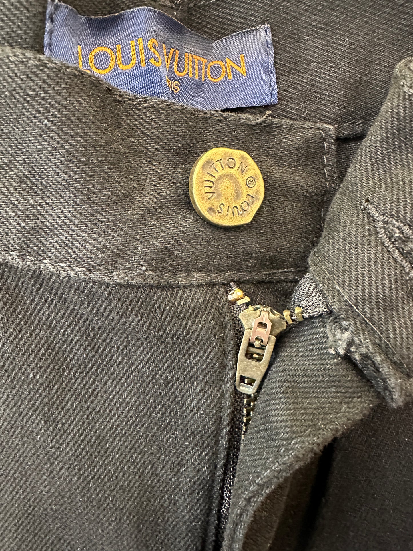 Louis Vuitton Monogram Embossed Denim Shorts in Black