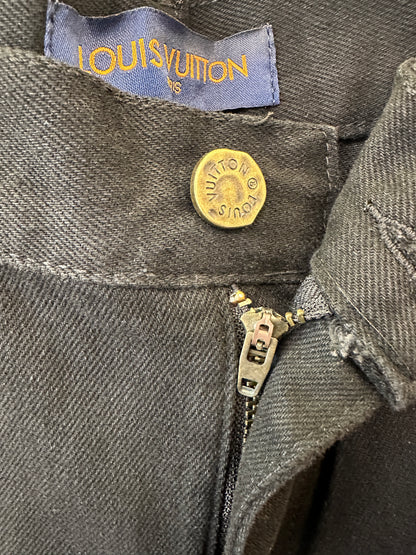 Louis Vuitton Monogram Embossed Denim Shorts in Black