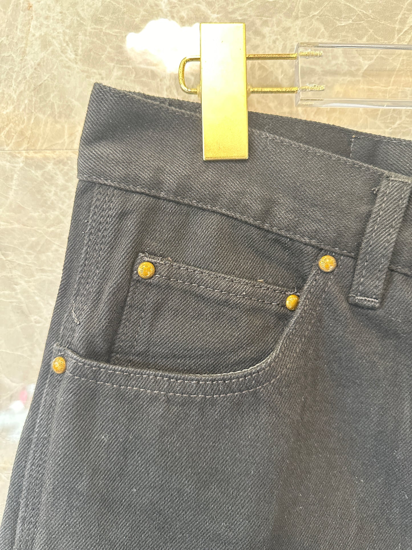 Louis Vuitton Monogram Embossed Denim Shorts in Black