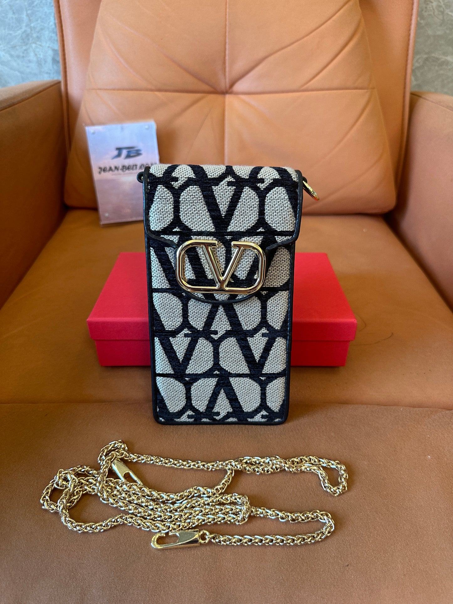 Valentino Garavani VLogo Signature Canvas Phone Bag with Chain Strap
