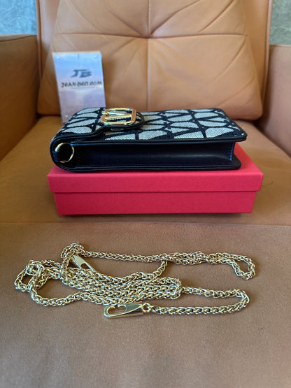 Valentino Garavani VLogo Signature Canvas Phone Bag with Chain Strap