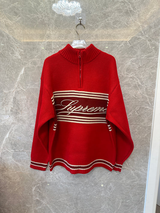 Supreme Script Logo Half-Zip Sweater