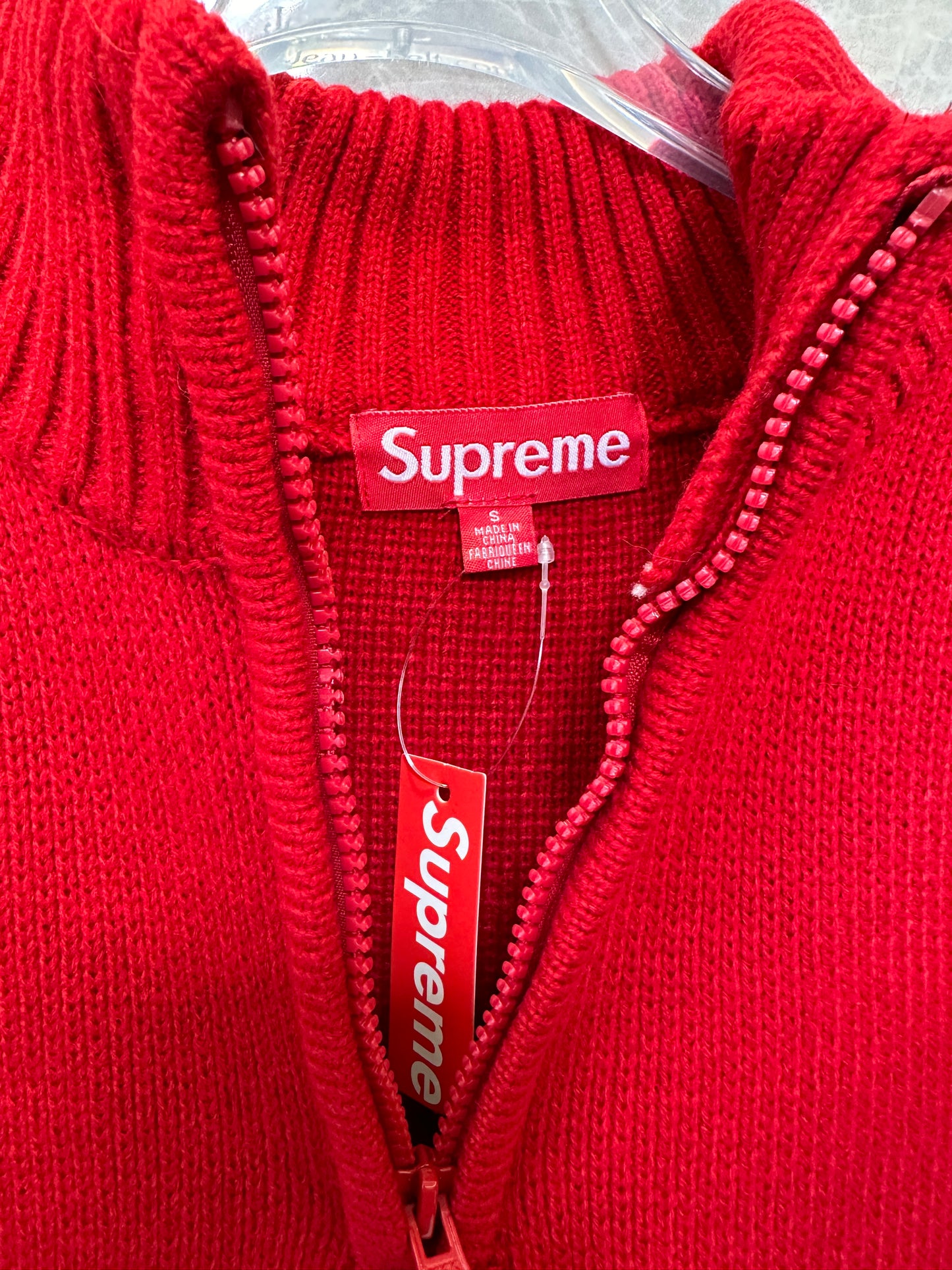 Supreme Script Logo Half-Zip Sweater