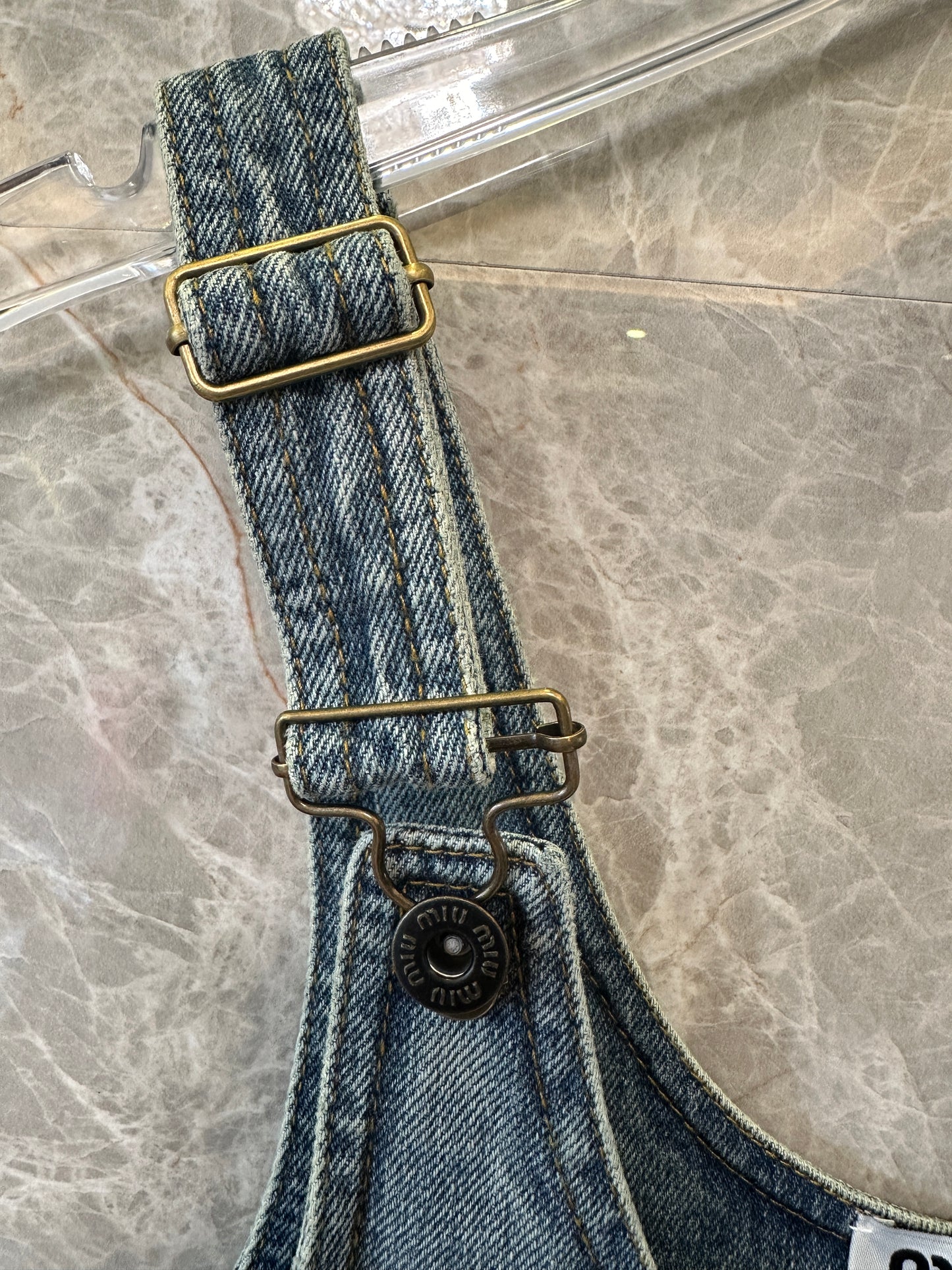 Vestido Macacão Miu Miu Vintage em Ganga com Fecho Éclair