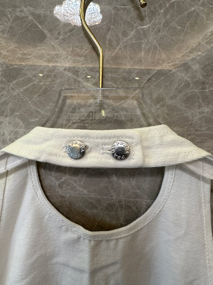 Prada White Denim Halter Dress with Pockets