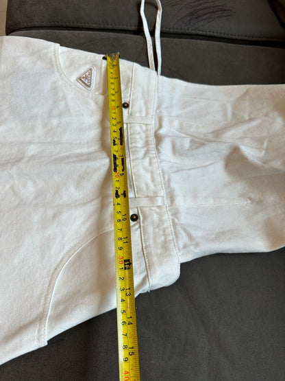 Prada White Denim Halter Dress with Pockets