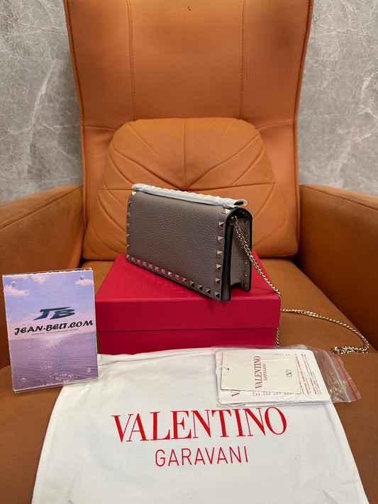 Valentino Garavani Rockstud Small Chain Bag – Grey