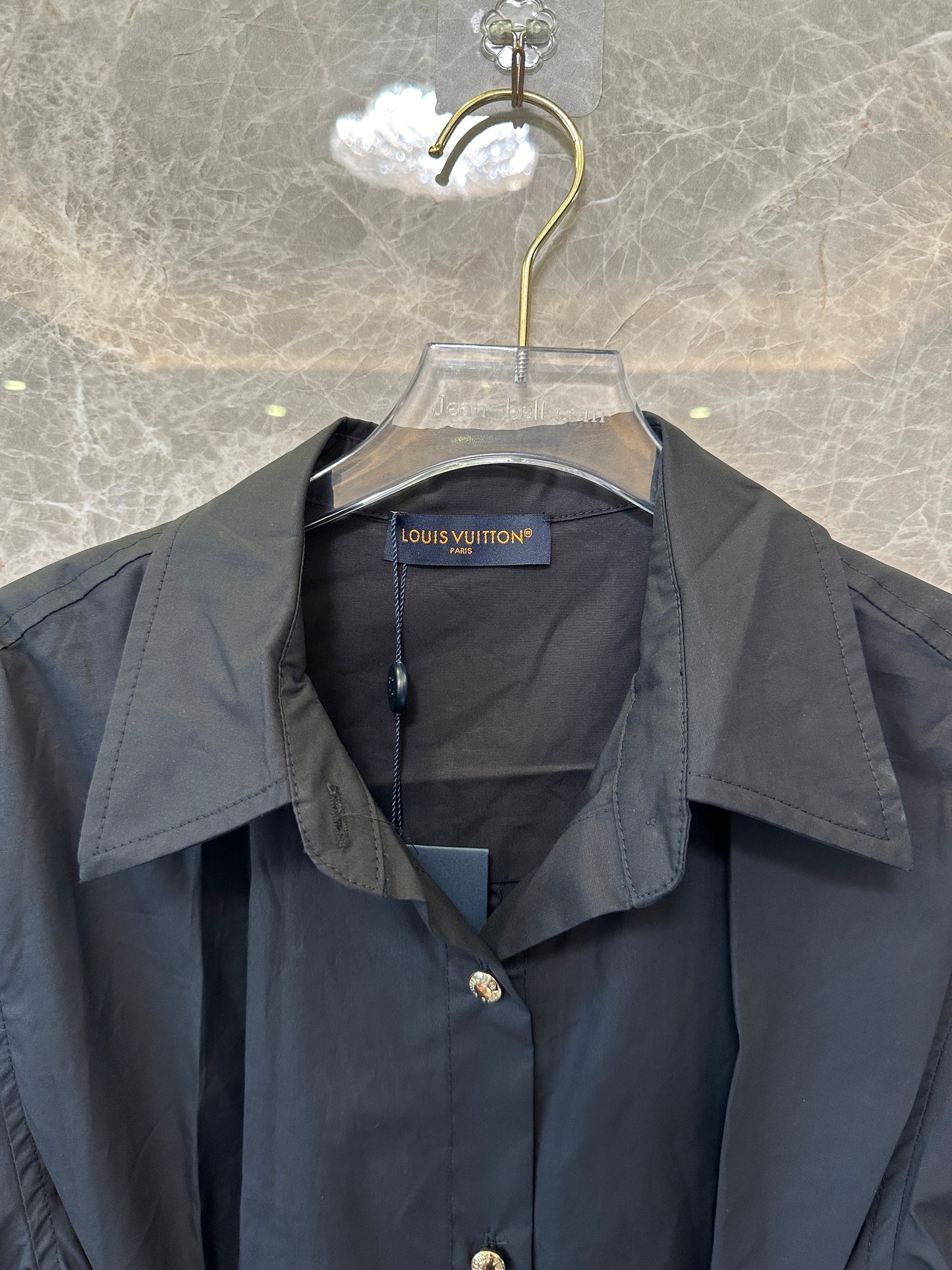 Louis Vuitton Black Shirt Dress with Belt