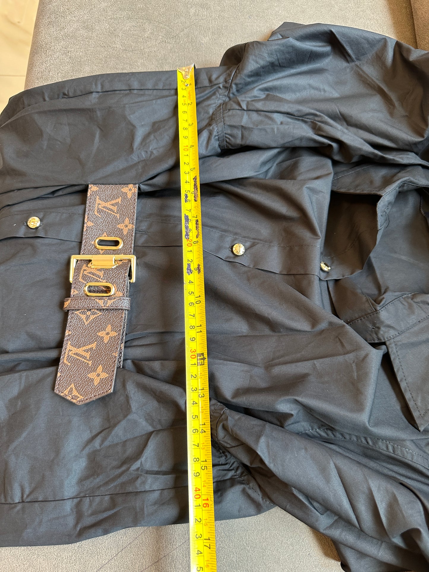 Louis Vuitton Black Shirt Dress with Belt