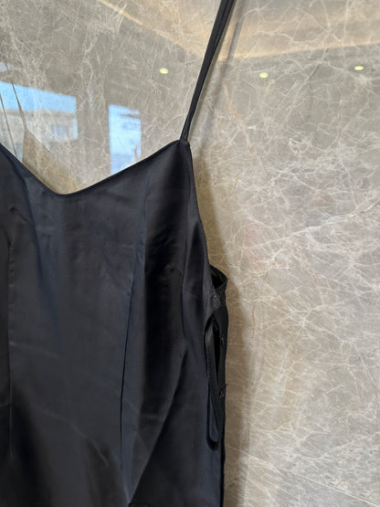 Prada Black Pure Silk Slip Dress with Matching Storage Pouch
