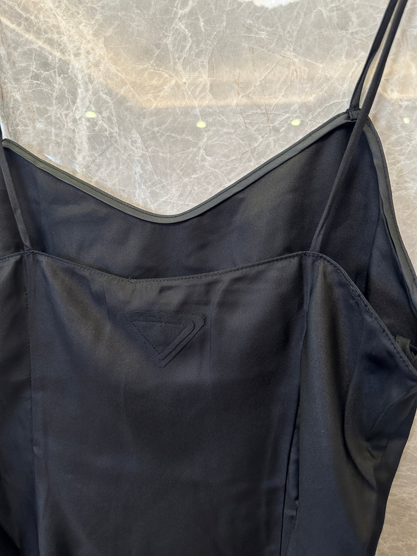 Prada Black Pure Silk Slip Dress with Matching Storage Pouch