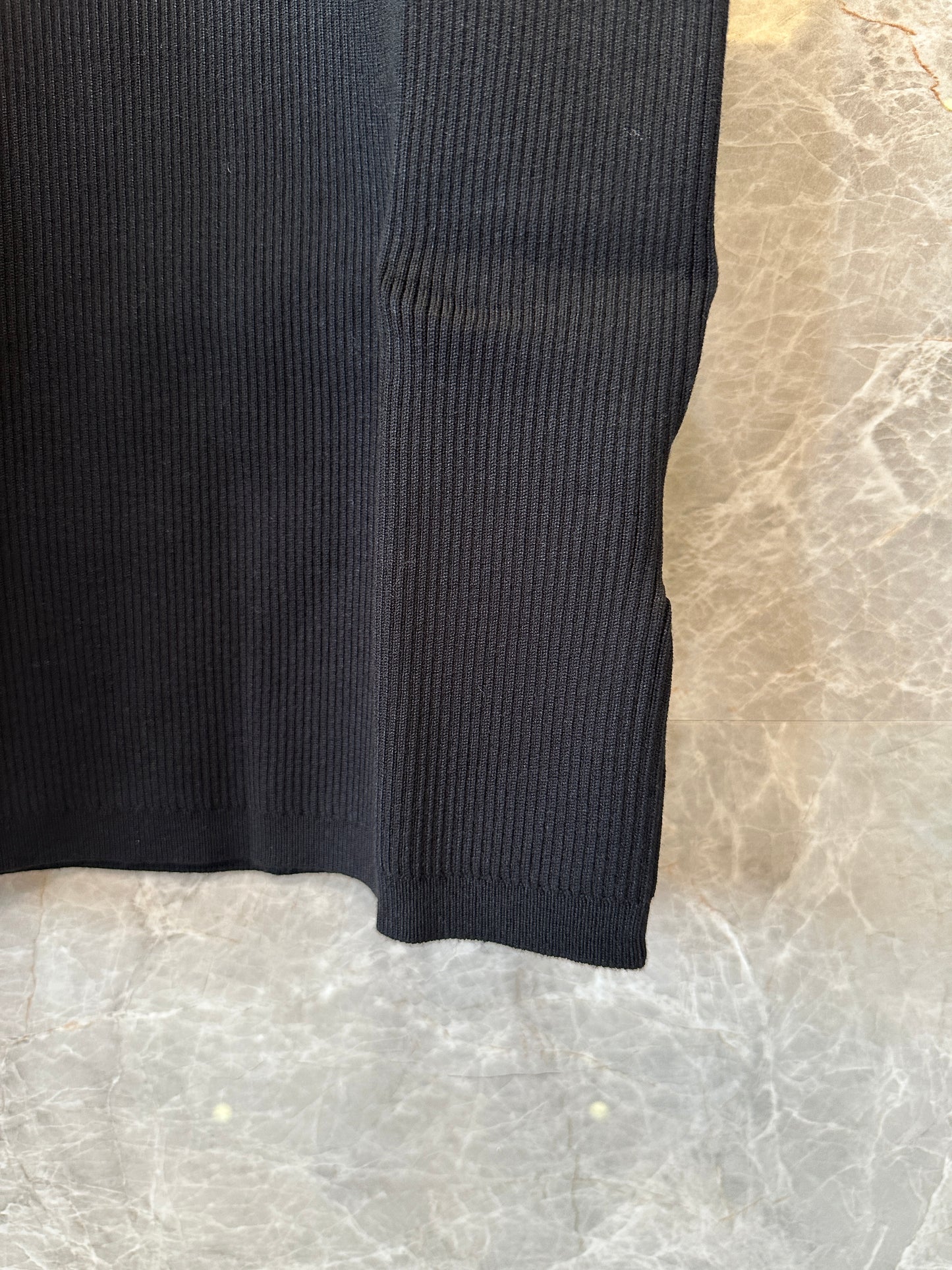 Miu Miu BlackRibbed Knit Zip-Up Dress