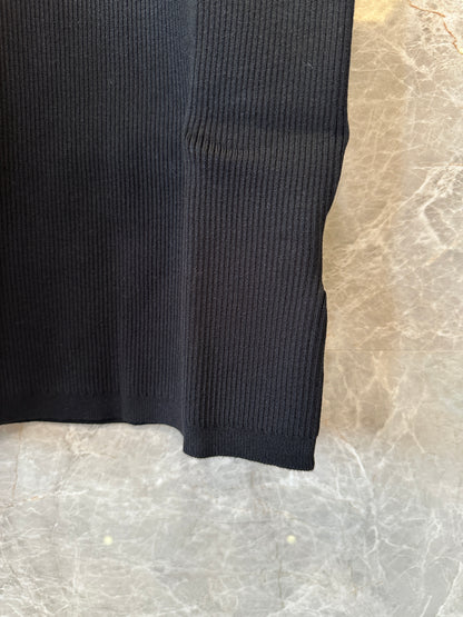 Miu Miu BlackRibbed Knit Zip-Up Dress