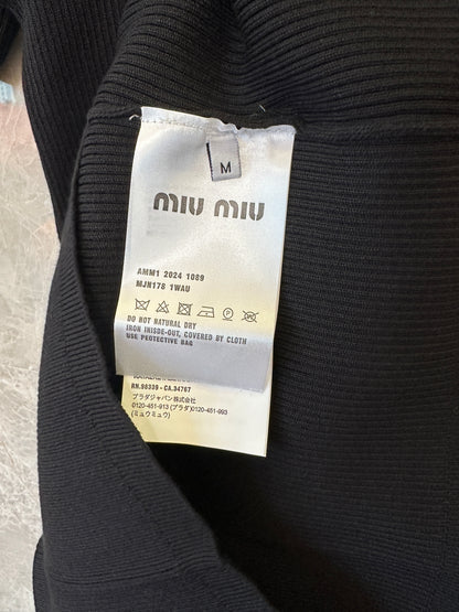 Miu Miu BlackRibbed Knit Zip-Up Dress