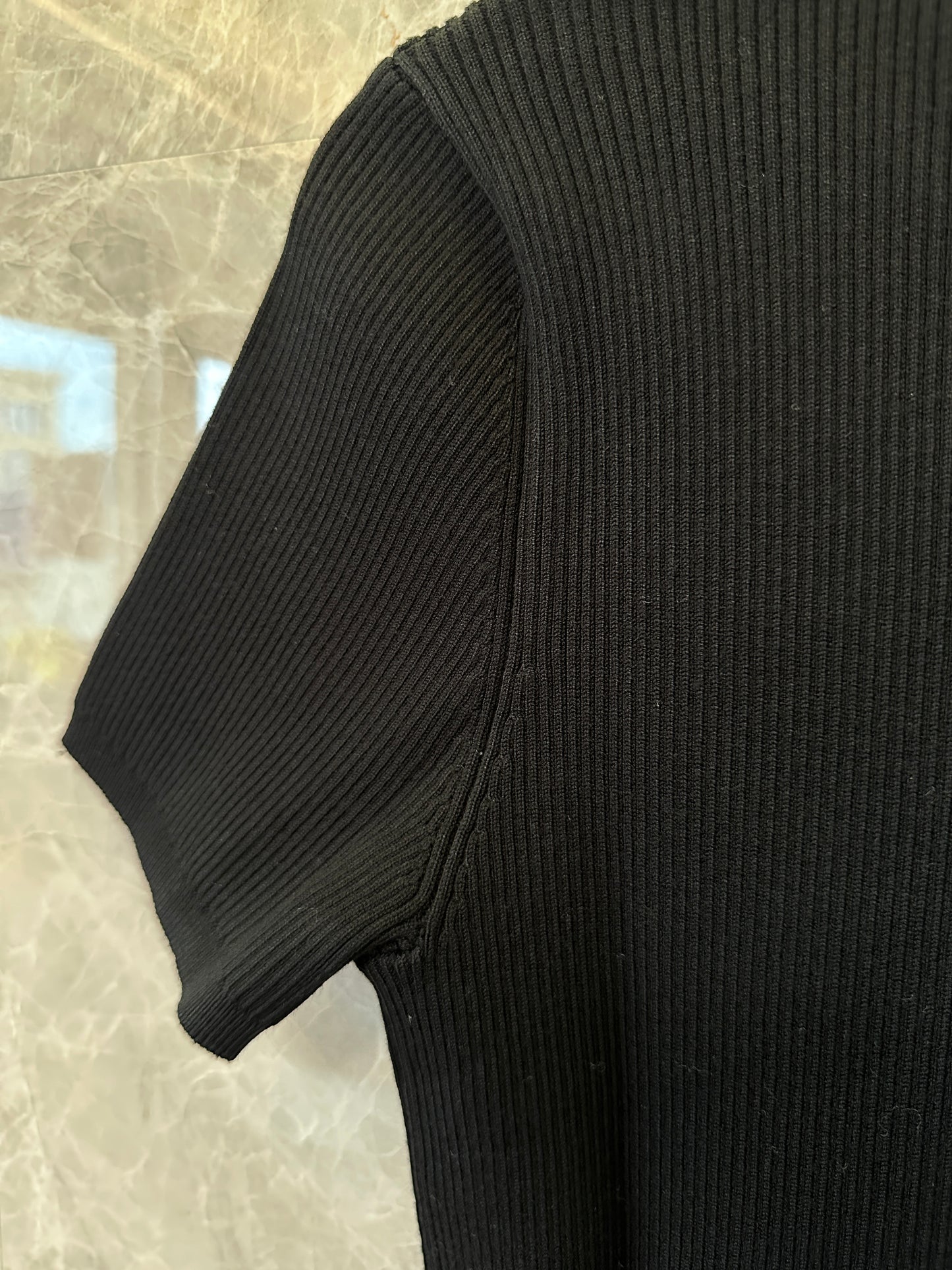 Miu Miu BlackRibbed Knit Zip-Up Dress