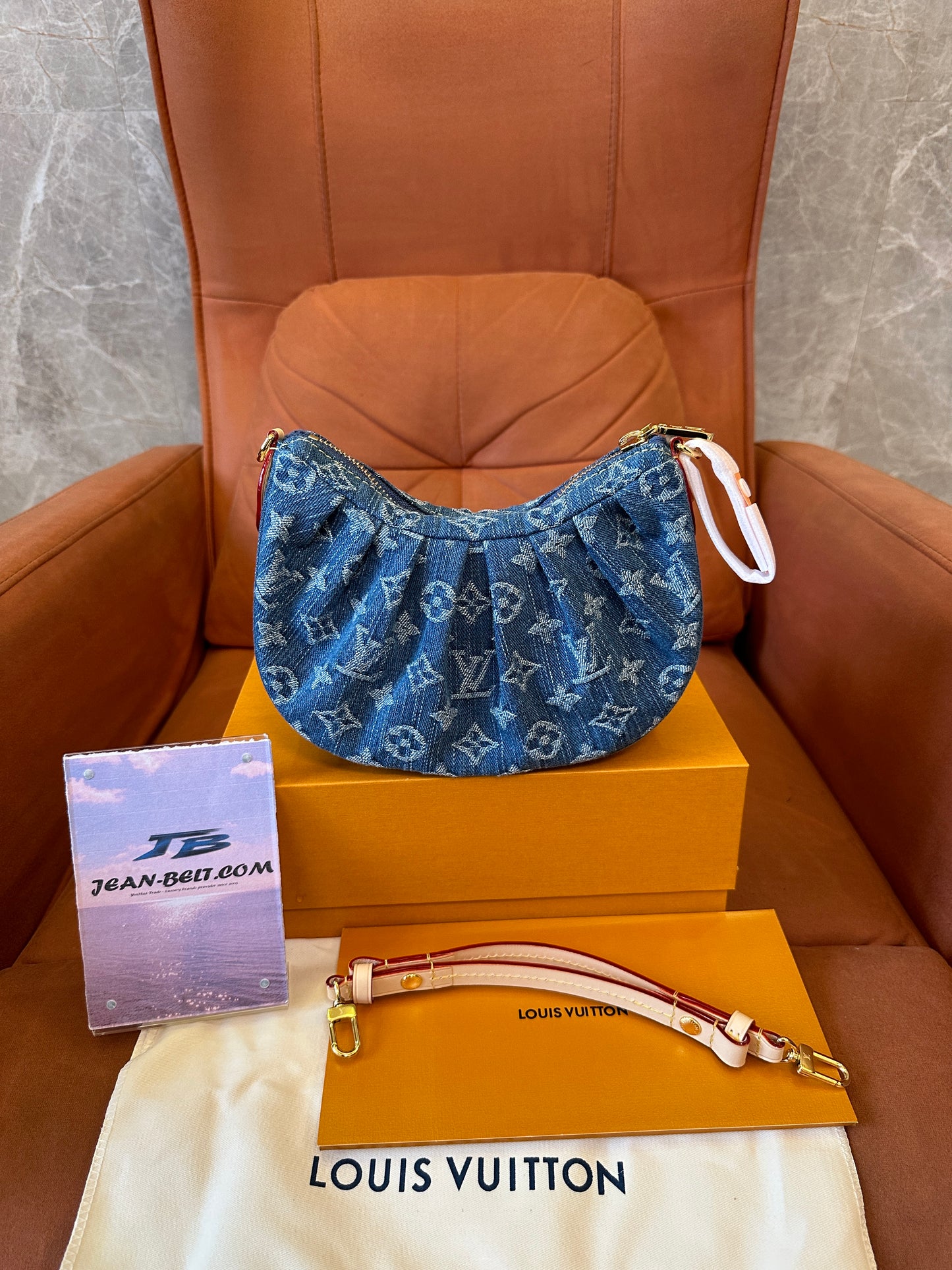 Louis Vuitton Denim Monogram Mini Hobo Bag with Detachable Strap