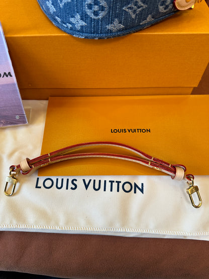 Louis Vuitton Denim Monogram Mini Hobo Bag with Detachable Strap
