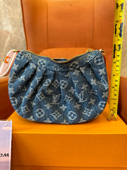 Louis Vuitton Denim Monogram Mini Hobo Bag with Detachable Strap