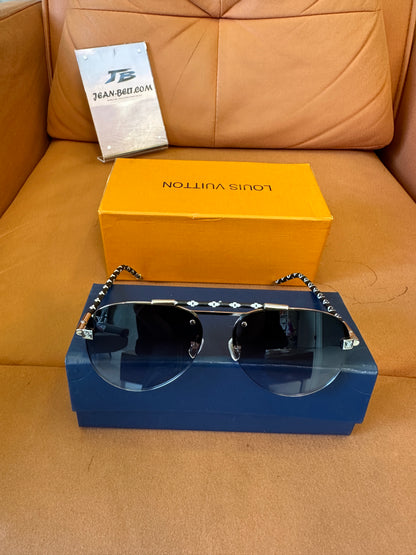 Louis Vuitton Evidence Z1505E Sunglasses – Black Leather Monogram Arms