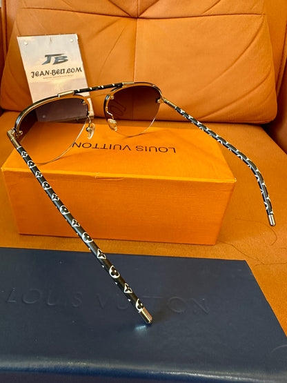 Louis Vuitton Evidence Z1505E Sunglasses – Black Leather Monogram Arms
