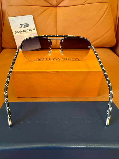 Louis Vuitton Evidence Z1505E Sunglasses – Black Leather Monogram Arms