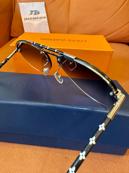 Louis Vuitton Evidence Z1505E Sunglasses – Black Leather Monogram Arms
