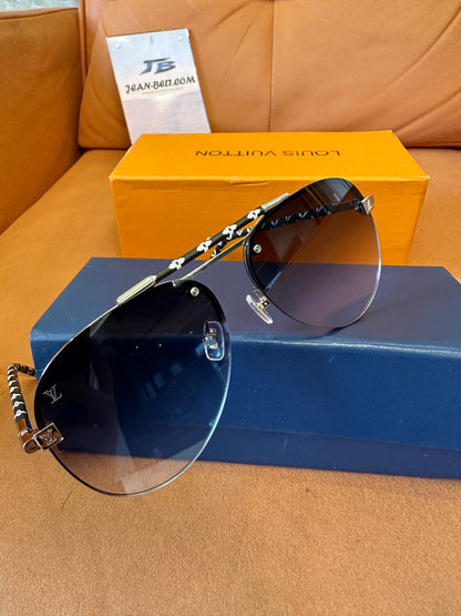 Louis Vuitton Evidence Z1505E Sunglasses – Black Leather Monogram Arms