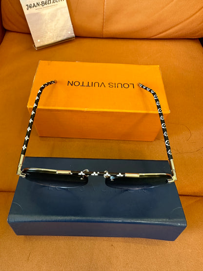 Louis Vuitton Evidence Z1505E Sunglasses – Black Leather Monogram Arms