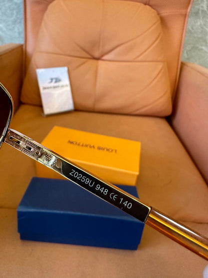 Gafas de sol cuadradas Louis Vuitton Z0259U 948 con lentes marrones degradadas