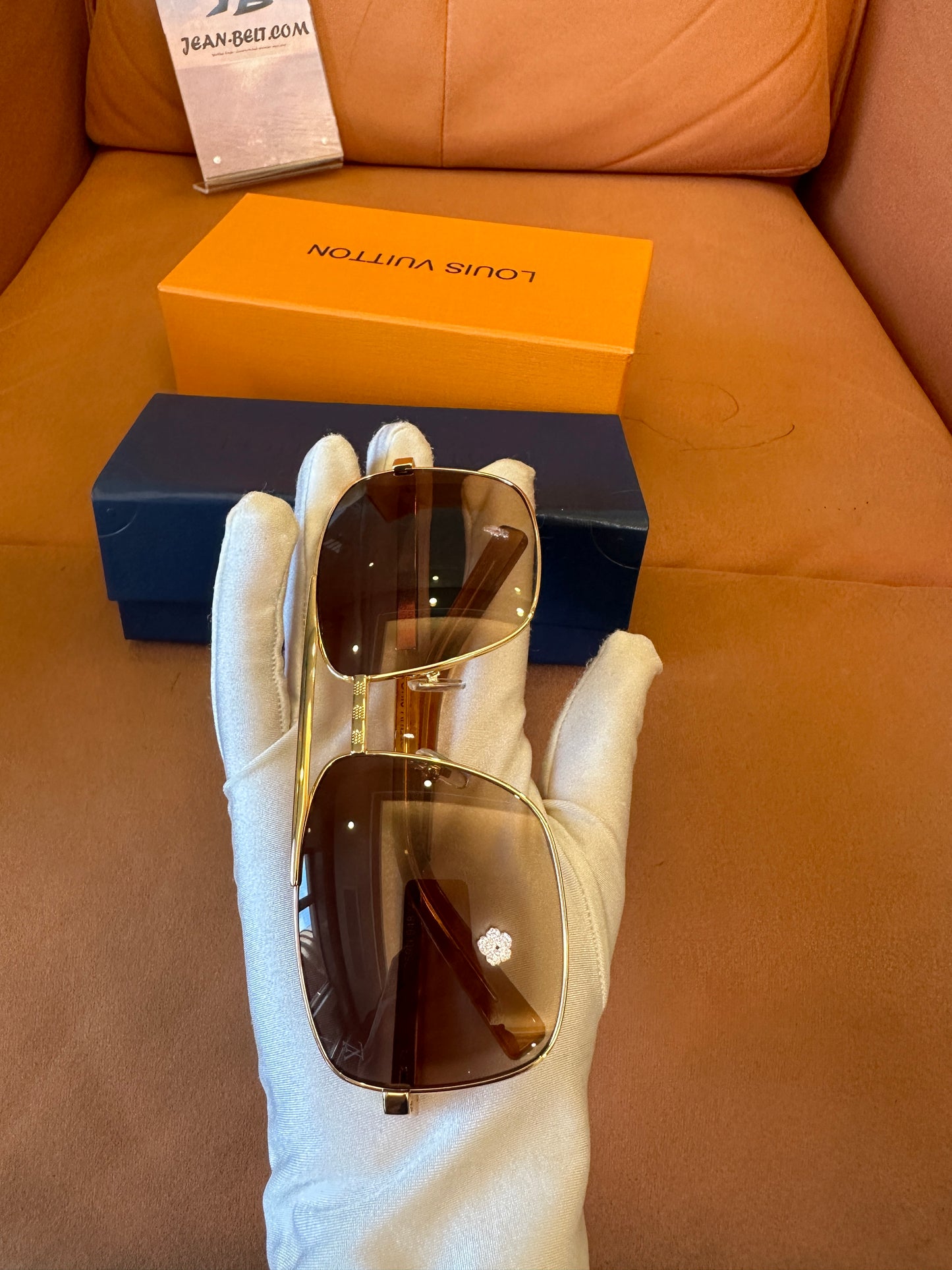 Gafas de sol cuadradas Louis Vuitton Z0259U 948 con lentes marrones degradadas