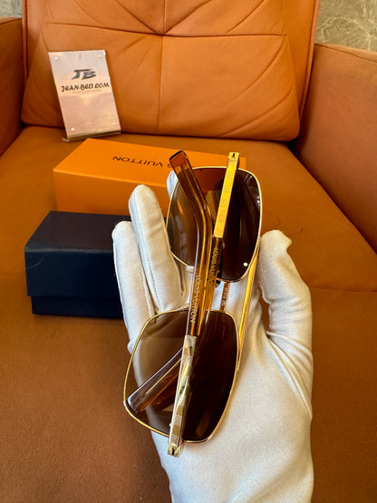 Gafas de sol cuadradas Louis Vuitton Z0259U 948 con lentes marrones degradadas