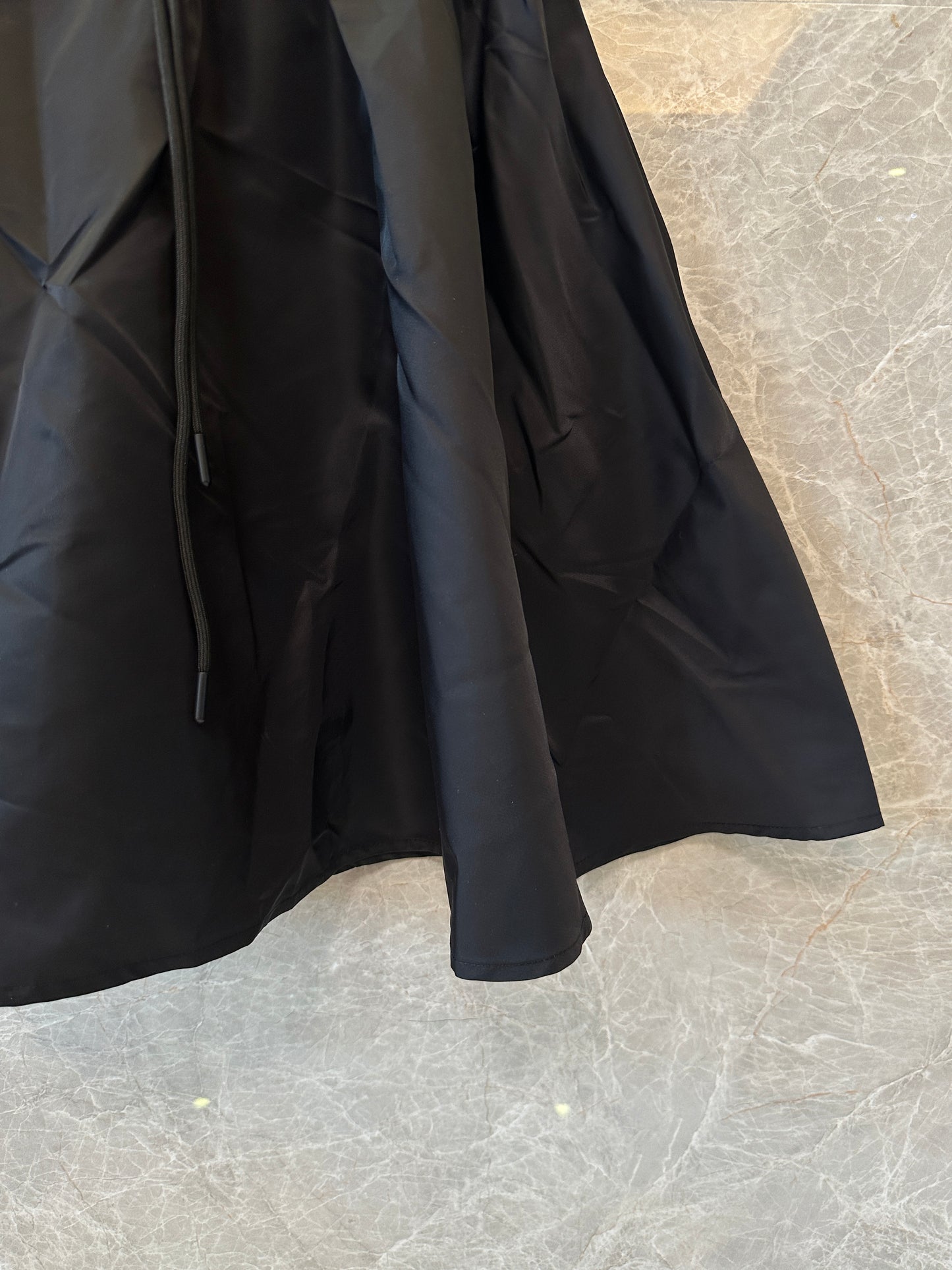 Prada black nylon Short-Sleeve Shirt Dress with Elastic Waist