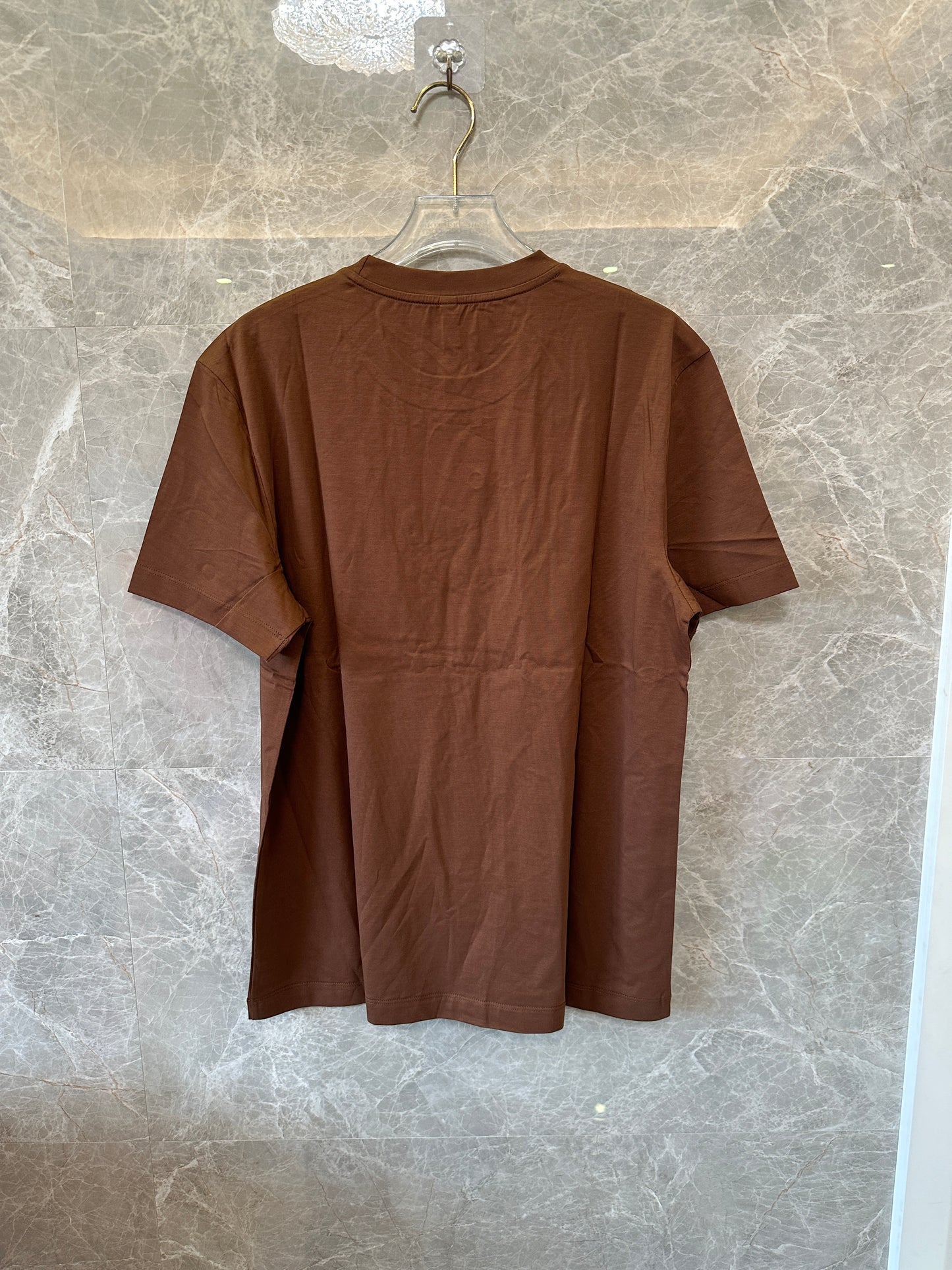 Balmain Logo Print Cotton T-Shirt Brown