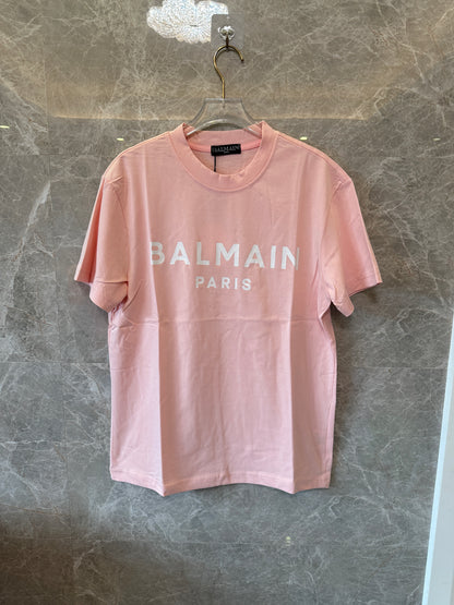 Balmain Paris Pink Logo T-Shirt
