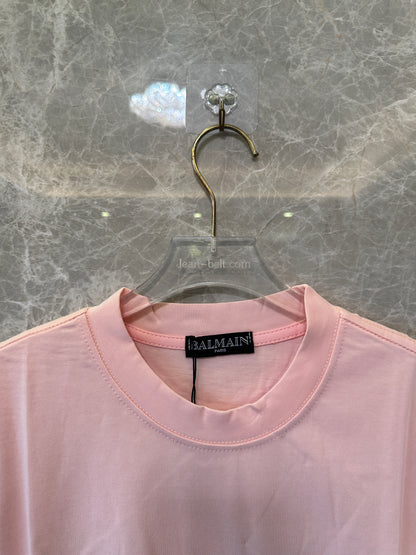 Balmain Paris Pink Logo T-Shirt