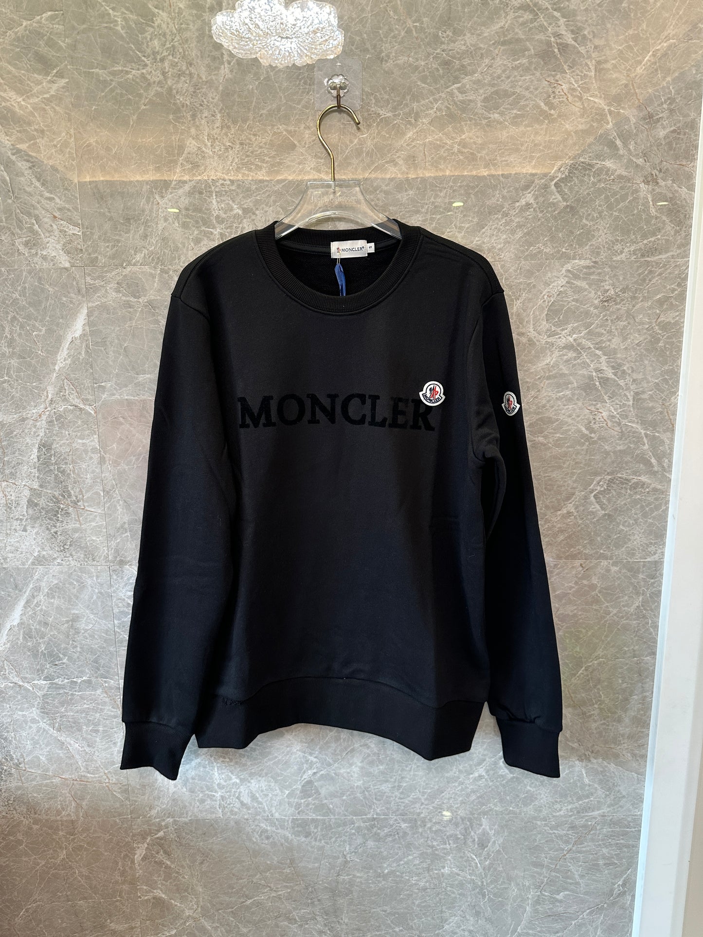 Moncler Black Logo Sweatshirt | Unisex Crew Neck Pullover