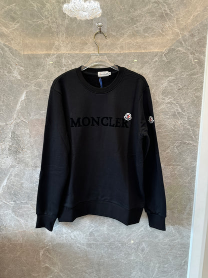 Moncler Black Logo Sweatshirt | Unisex Crew Neck Pullover