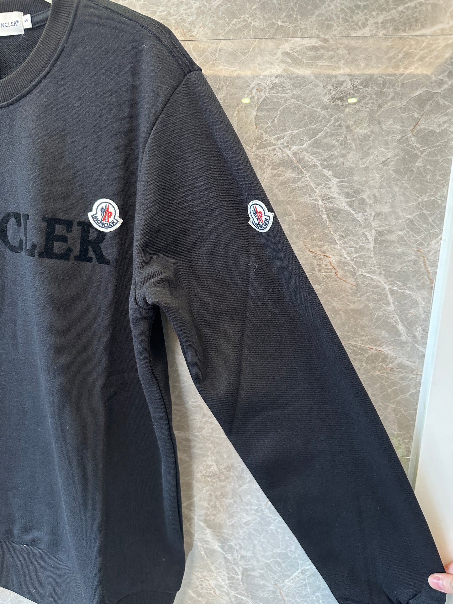 Moncler Black Logo Sweatshirt | Unisex Crew Neck Pullover