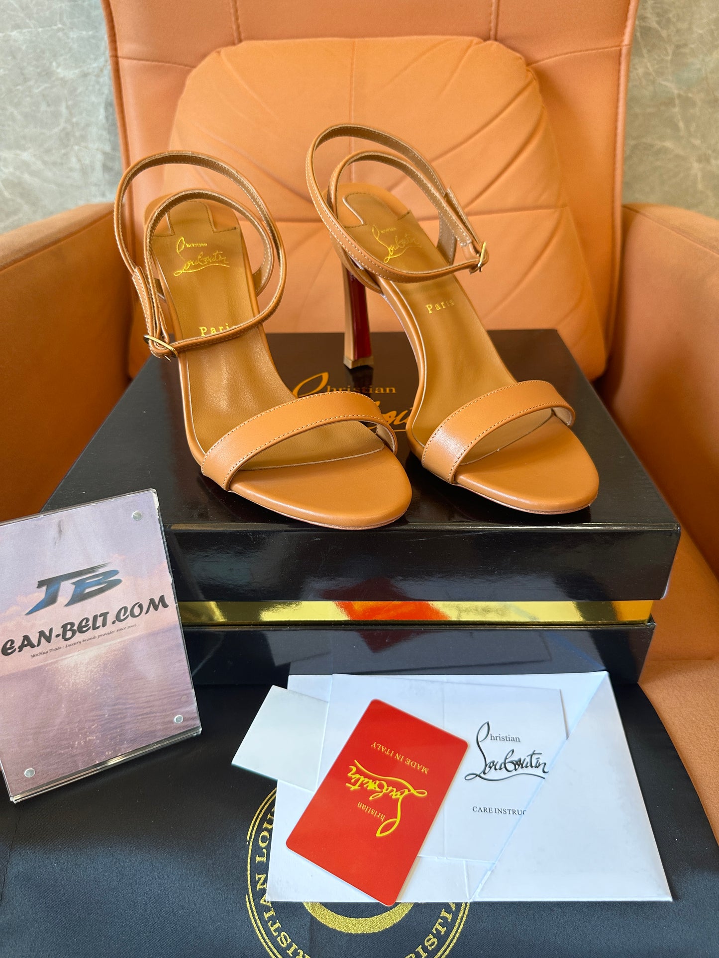 Christian Louboutin Brown Stiletto Sandals