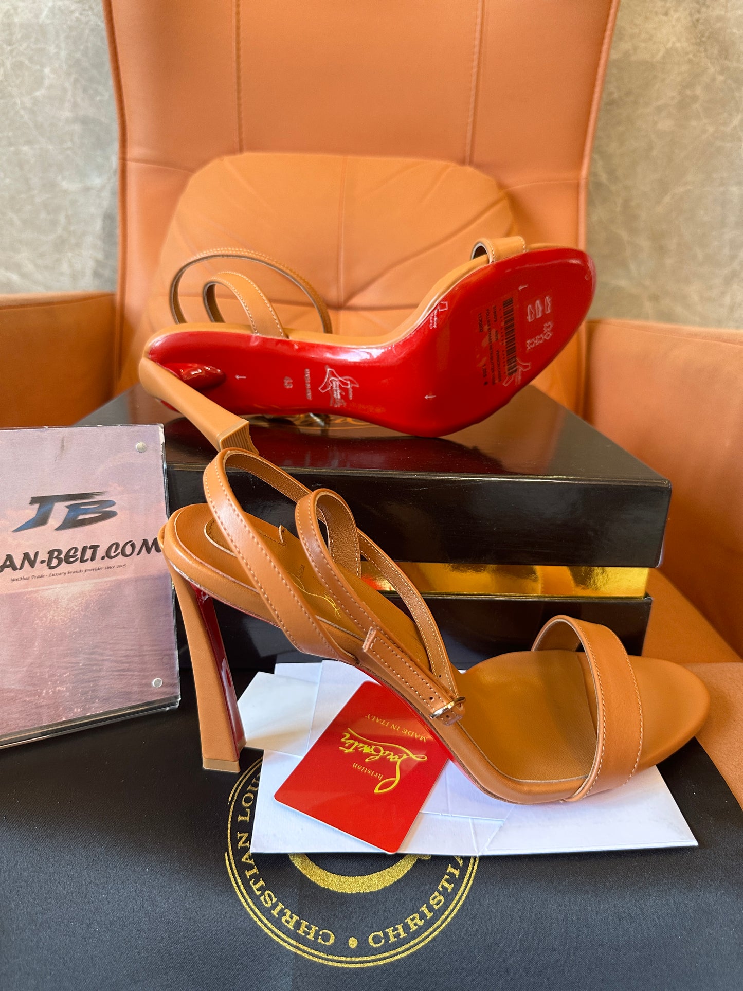 Christian Louboutin Brown Stiletto Sandals