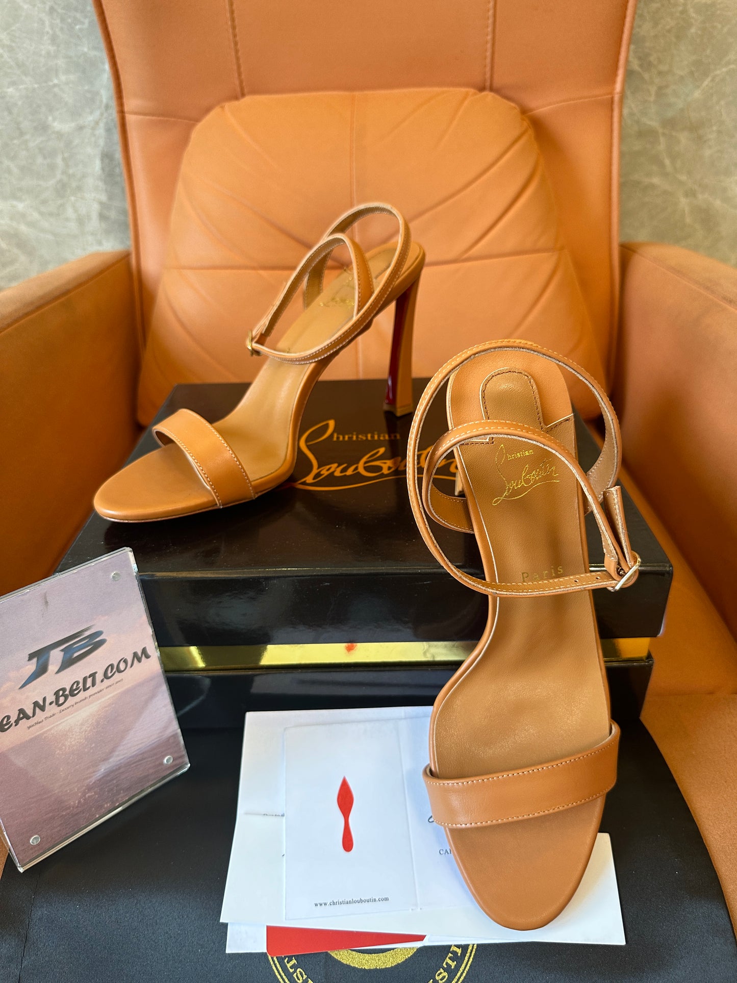 Christian Louboutin Brown Stiletto Sandals