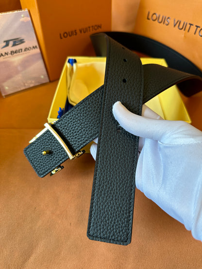 Louis Vuitton LV Buckle Black Leather Belt
