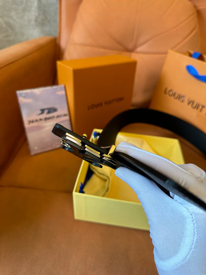 Louis Vuitton LV Buckle Black Leather Belt