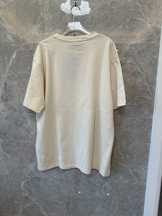 Gucci Bear Logo T-shirt Cream Cotton Tee